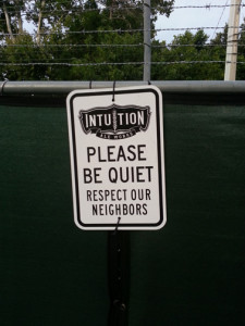 Parking sign at Intuition