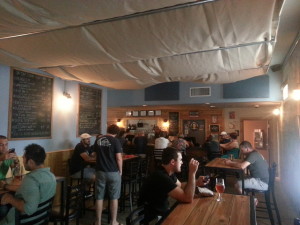 The view inside the tap room